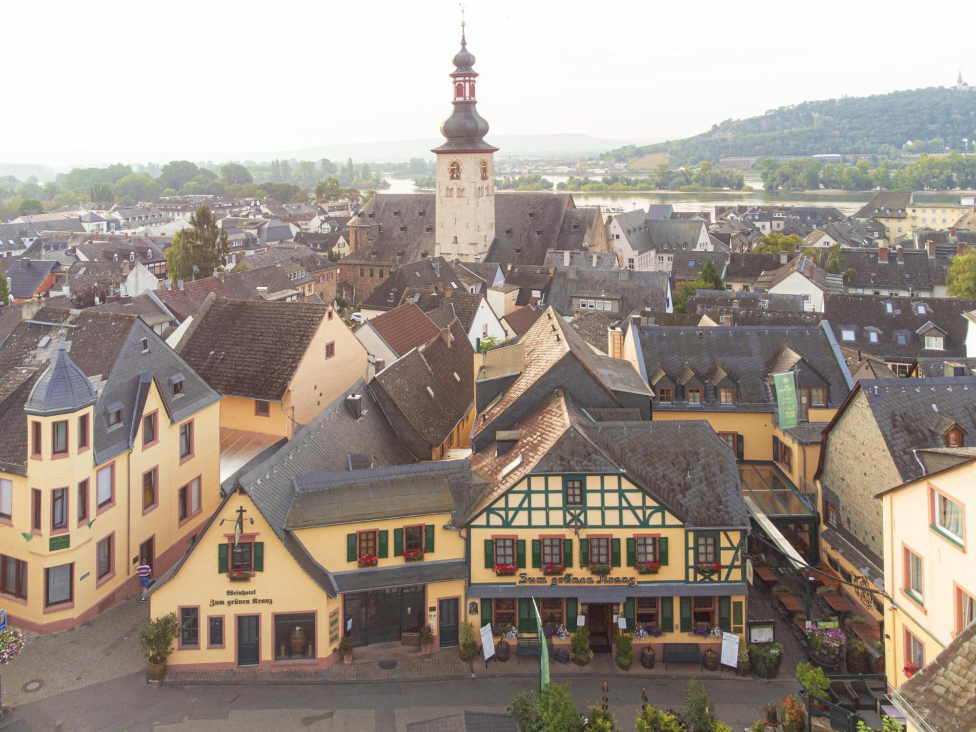 Weinhotel Des Riesling Zum Gruenen Kranz Rüdesheim am Rhein Exterior foto